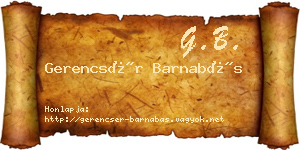 Gerencsér Barnabás névjegykártya