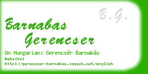 barnabas gerencser business card
